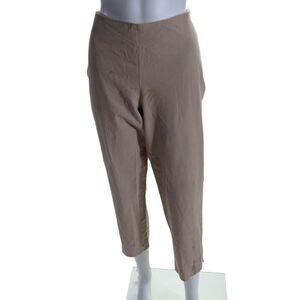 Gunex Womens Cotton Light Brown High Rise Straight Leg Pants Size 8